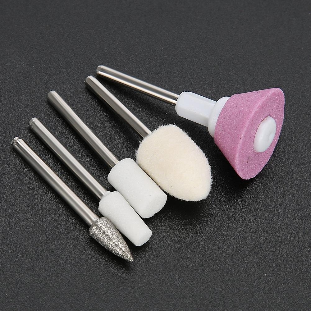 5pcs   Set Ceramic Metal Nail Drill Bits Manicure Pedicure Machine Rotary Burr Accessory