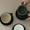 Nordic Creative Color Matching Ball Handle Ceramic Coffee Cup Saucer Office Home Afternoon Tea Cup Saucer Set Gift
