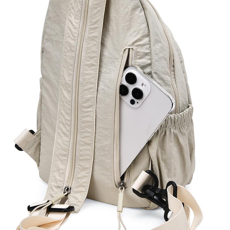 Women's Bag Multi-function Sport Large Capacity Solid Color Chest Bag Travel Backpack
