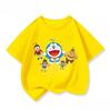 Fashion Children Crew Neck T Shirt Summer Kawaii Cartoon Print Cute Street Style Wear Doraemon Kids Clothes 314Y