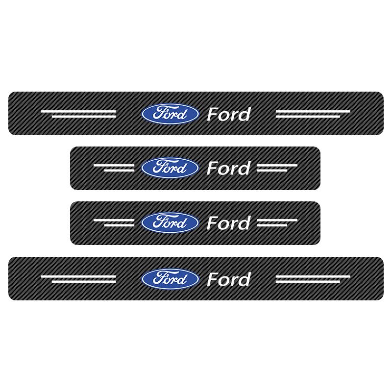 4 Stuks Autodeurplaat Koolstofvezel Drempelbeschermer Sticker Voor Ford Focus Mondeo MK1 MK2 MK4 MK3 Fiesta ST Line Kugo Transit Escape Fusion Explorer