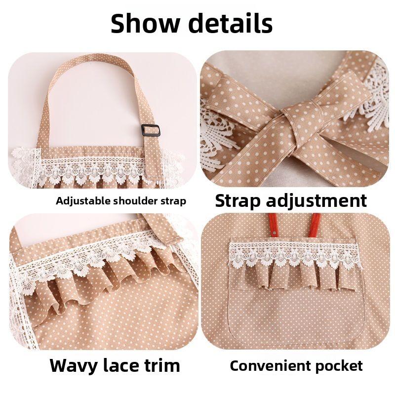 Fashion Princess Short Lace Apron Breathable Waterproof Maid Summer Foreign Style Workwear Beauty Shop Household Cleaning Tools