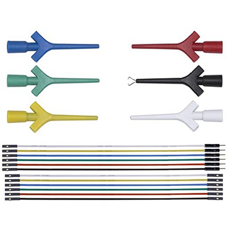 

A60zautomotive Test Lead Kit Est Hook Clips Jumper Wires Cable Silicone For Logic Analyzer Electrical Testingmay