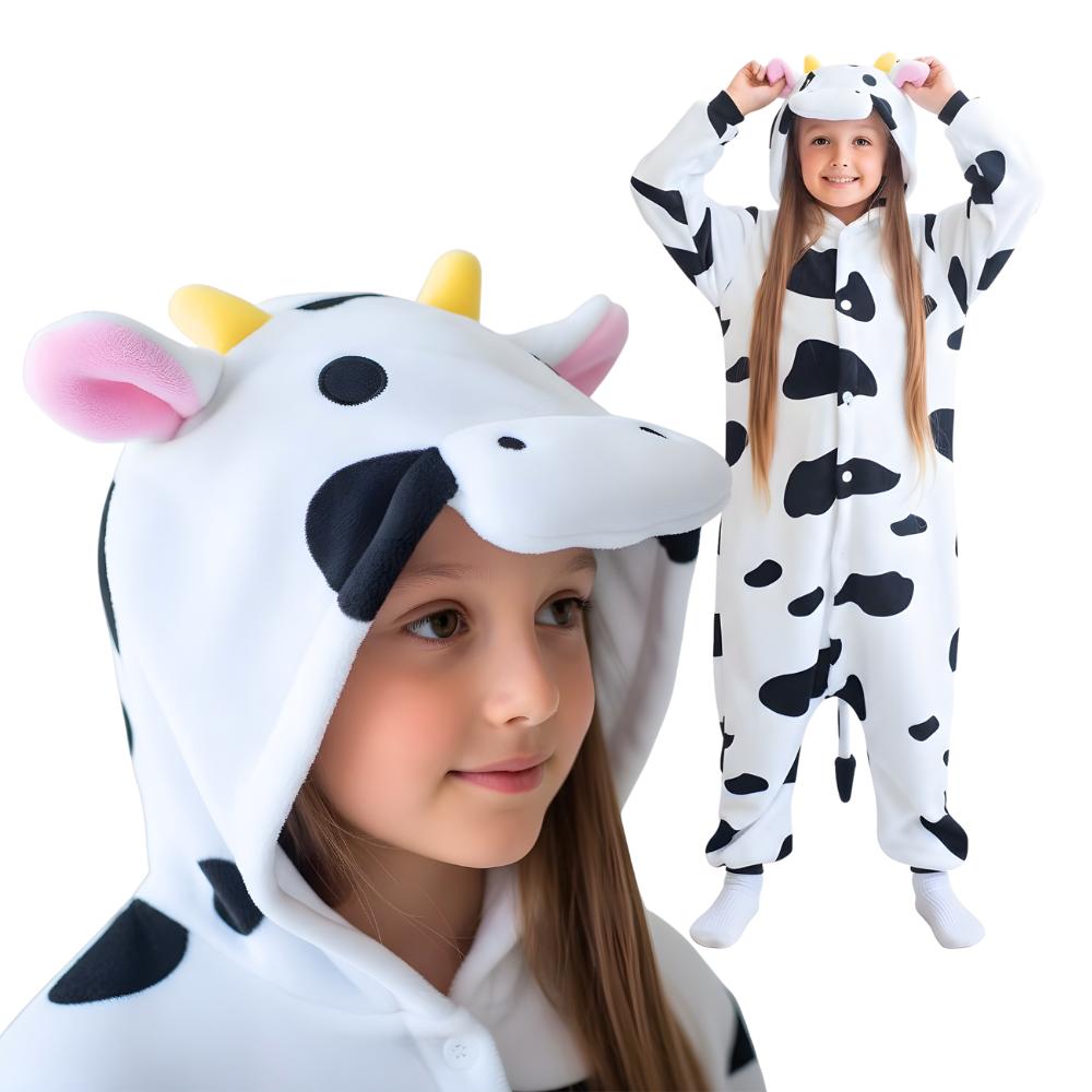 Pajama Onesie Kigurumi Costume Disguise Cow 115-125Cm