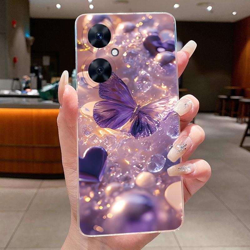 For Huawei Nova 11 SE 11SE Phone Case Huawei Nova 12 SE BNE-LX1 Case Luxury Fashion Butterfly Flowers Clear Soft Silicone Cover
