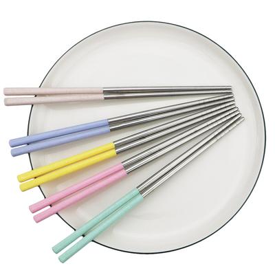 1 paio di bacchette riutilizzabili 23 cm bacchette in acciaio inossidabile 18/10 stoviglie bacchette con testa antiscivolo stoviglie bacchette per alimenti