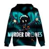 5 Colors Murder Drones Anime Hoodie Tie Dye Hoodie Streetwear Cartoon Printed Hooded Sweatshirt Men Women Cosplay Sports Pullovers