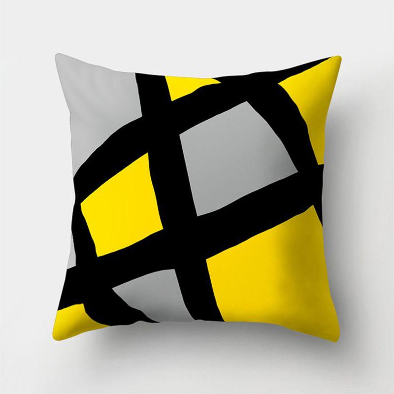 Yellow Geometric Cushion Cover For Home Sofa Decoration 18 Inch