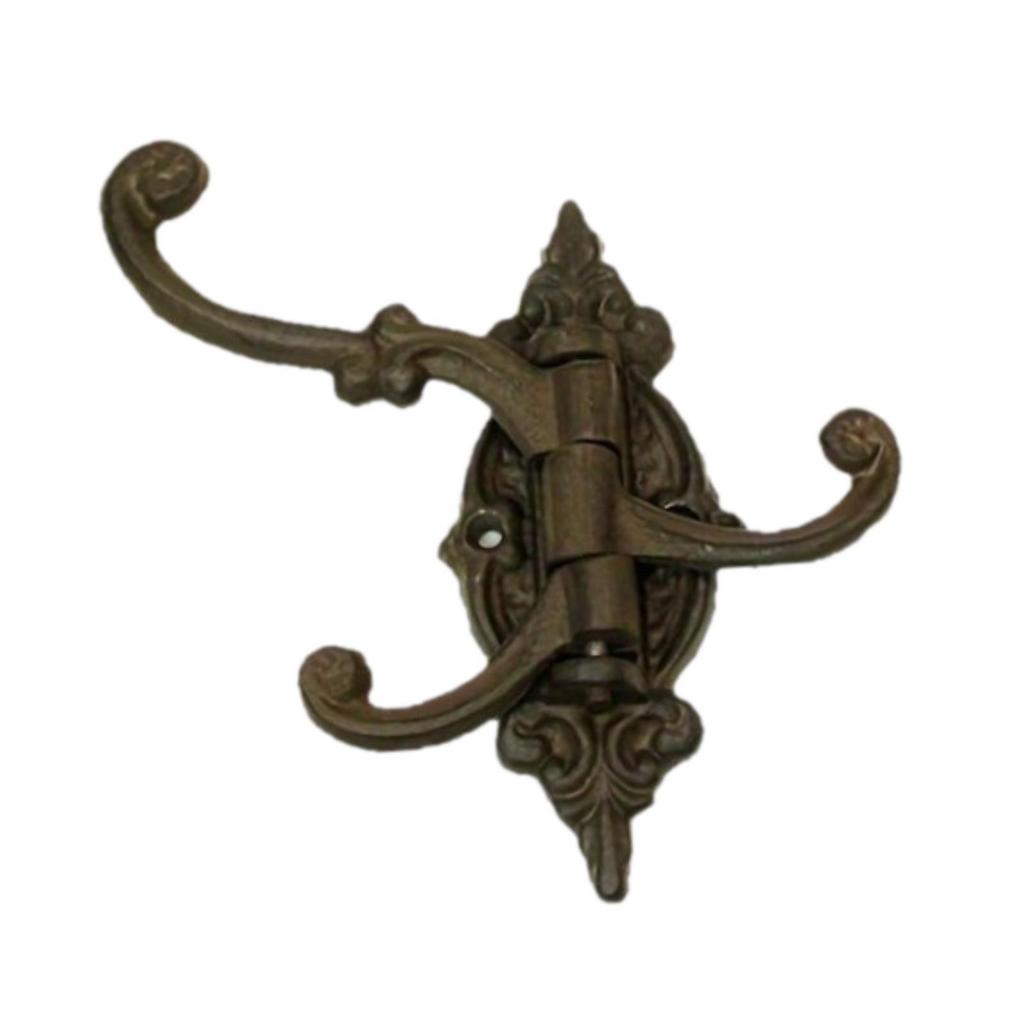 Cast Iron Hook Hanging Storage Wall Mount Key Holder Garage Organizer Shed Coat Hanger for Home Entryway Jackets Hat Mudroom
