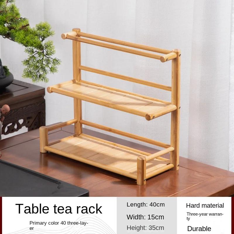 Desktop Bogu Frame Solid Wood Table Tea Set Purple Clay Pot Frame Display Room Storage Bamboo Trays Decorative Coffee Holder