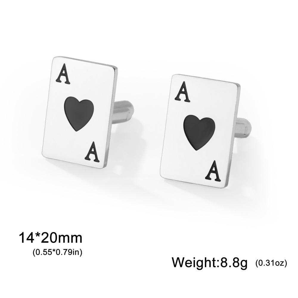 

My Shape Spades A Cuff Links Stainless Steel Cufflinks Men Poker Playing Cards Cuff Buttons Wedding Business Shirt Suits Jewelry