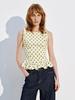 French Polka Dot Sleeveless Top Women's Summer High-end Light Luxury Lace-up Ruffle Edge Waist Thin Vest Shirt