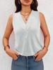 Womens V Neck Sleeveless Tank Top Loose Fit Dressy Casual Summer Blouse