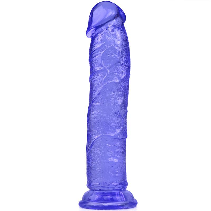 Straight General Eggless Dildo Crystal Simulation Penis Transparent Jelly Wearing Female Masturbation Device