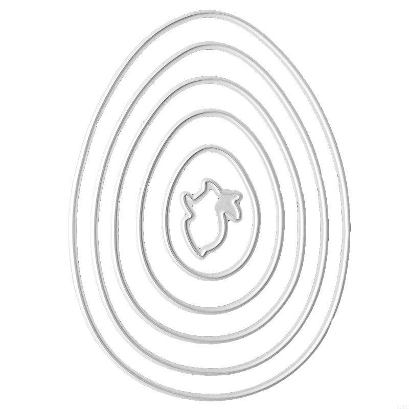 

Carbon Steel Easter Eggs Rabbit Cutting Dies Set Embossing Stencil Templates Mol X3UC срібний