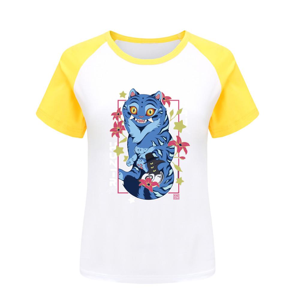 4860 Kinder Mädchen Derpy Rumi Zoey Mira Print Raglan Kurzarm T-Shirt