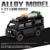 1/32 Land Range Rover Defender Van din aliaj de mașină de camping, model de jucărie din metal, vehicule de teren, model de mașină, lumină sonoră, cadouri pentru copii