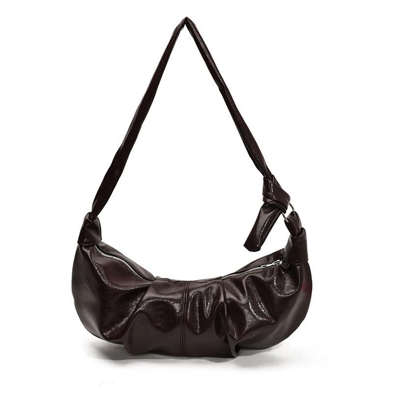 Lazy Style Retro Large-capacity Bag Women's 2025 New Pleated Dumpling Casual All-matching Texture Shoulder