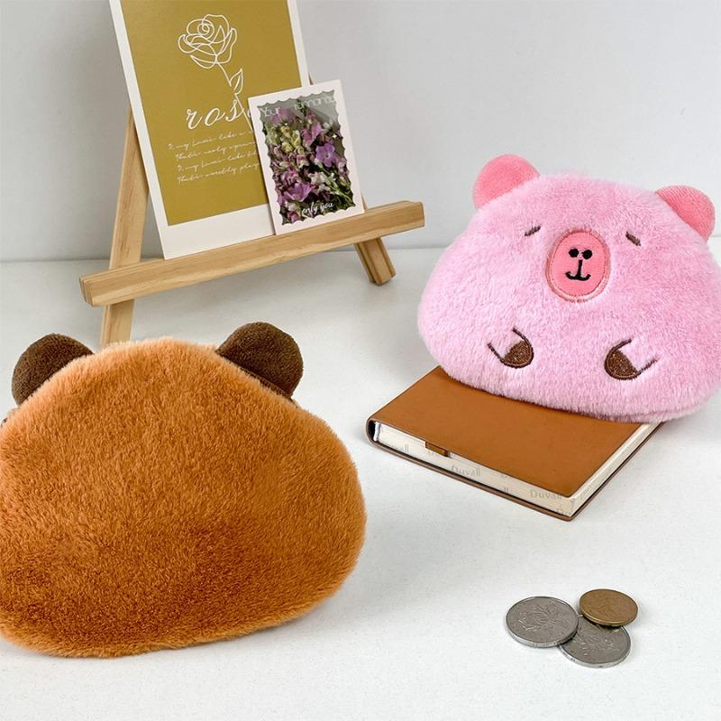 Capybara Plush Coin Purse Travel Cosmetic Storage Bag Doll Red Envelope Girlfriend Data Pack Ornament Bag Pendant Couple Gifts