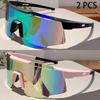 1/2 Stück Mode Monoblock Anti-UV Herrenbrille Outdoor Marke Spiegel Sportsonnenbrille Damen Übergröße Deko Shades zum Radfahren