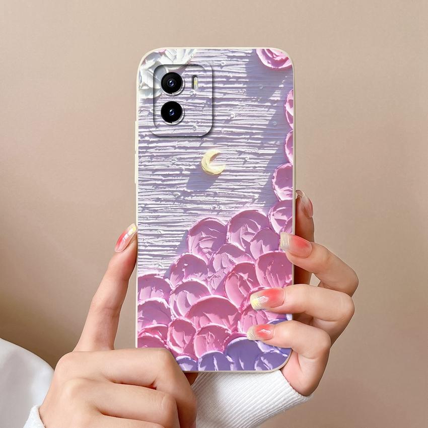 Pro Vivo Y01 Y02 Y02t Y03t Y16 Y17 Y18 Pouzdro na telefon Krásný Malý Květinový Vzor Silikonový Měkký Kryt Ochranná Fólie na Displej Kryt proti Pádu Pro Kryty Vivo