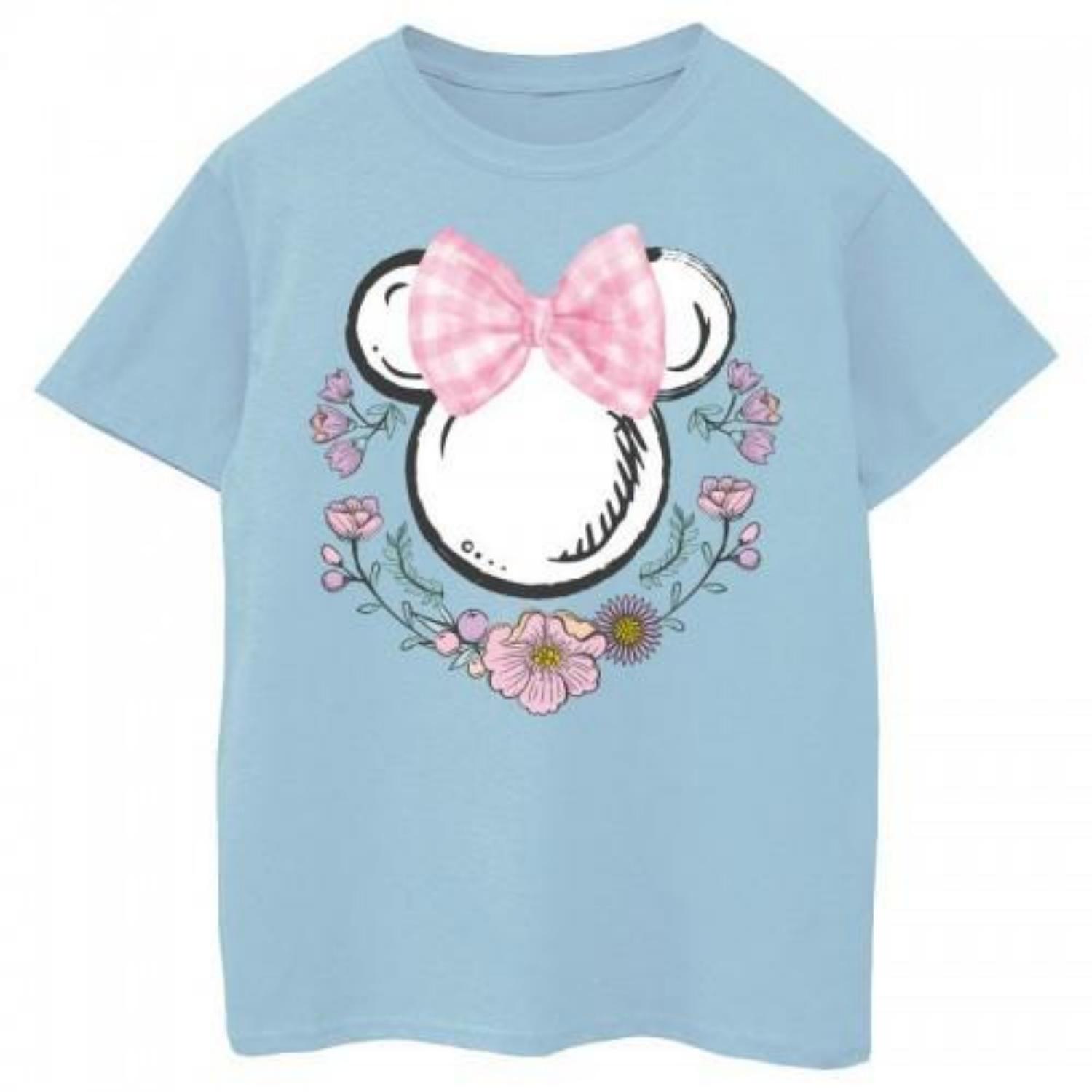 Disney Girls Minnie Mouse Bows & Flowers Cotton T-Shirt XXXXL