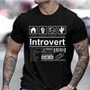 Herren Mode Kleidung Oversized T-Shirt Humor Zitate Fitness T-Shirt Sprüche Humor Introvert Witz Introvertiertes T-Shirt Unisex Oberteile