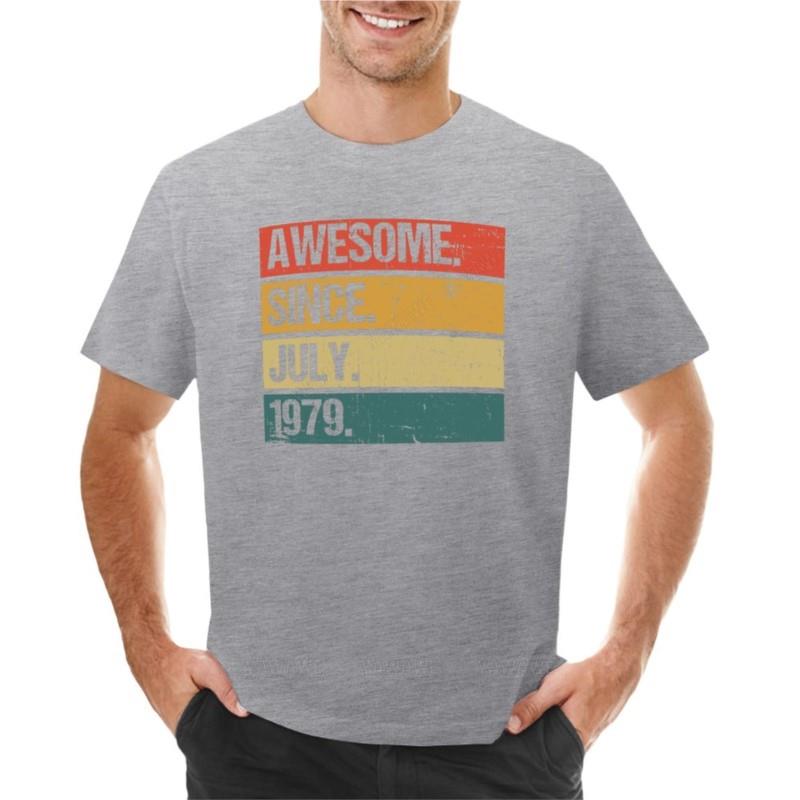 Awesome Since July 1979 | Made In 1979 | Vintage July 1979 T-Shirt Anime Men's T-shirts Man T-shirt Cotton Crew Neck Tshirt