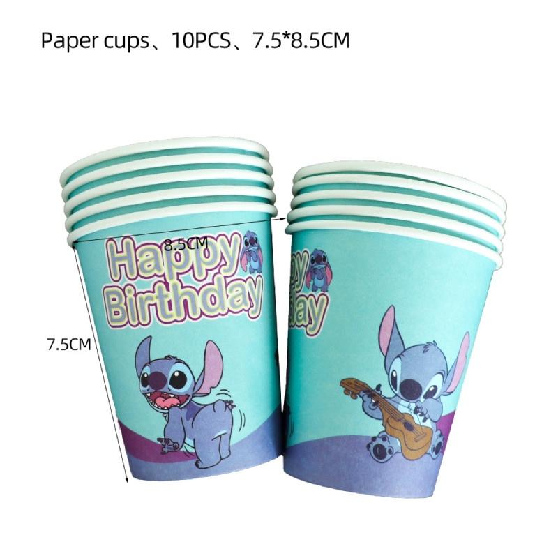 

Stitch Party Supplies Set Disposable Decorations For Kids Birthday Party 10Pcs Paper Cups