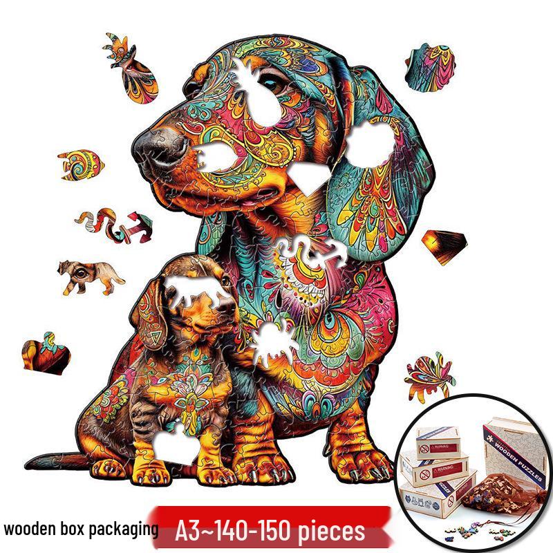 Irregular Animal Dog Penguin Wooden Puzzle in Stock