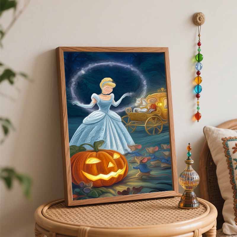 Disney Cinderella Pumpkin Carriage Oil Painting Handmade Painting Kit Diy Home Room Decoration Gift