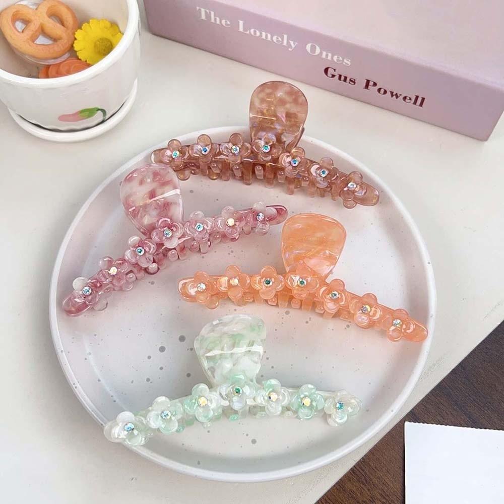 Gradient Color Straight Line Shaped Shark Clip Korean Style Acetic Acid Hair Claw School