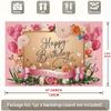 2D Happy Birthday Mom Backdrop Pink Floral Balloon Party Decoration Banner