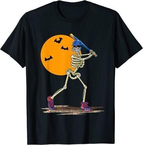 New Unisex Halloween Skeleton Tee Gray XL S