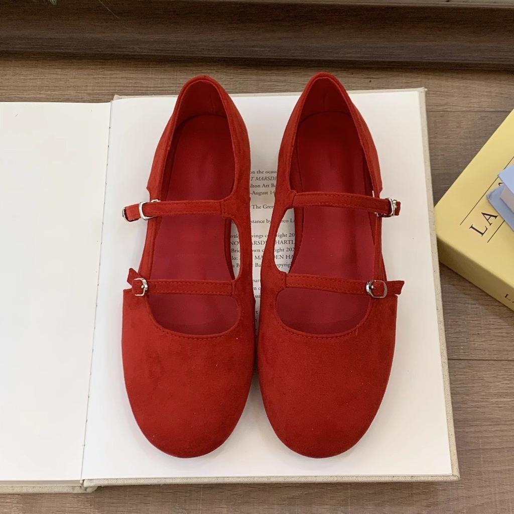Side Air Shallow Mouth Single Shoes Women's Spring and Summer New Round Head Ladyshoes Ballet Soft Flat Bottom One Pedal Doudou Shoes