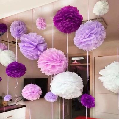 10 Stück 4 6 8 10 12 Zoll Seidenpapier Pompons Hochzeitsfeier Papier Pompom Blume für Hochzeitsdekoration Pompons Geburtstag Baby