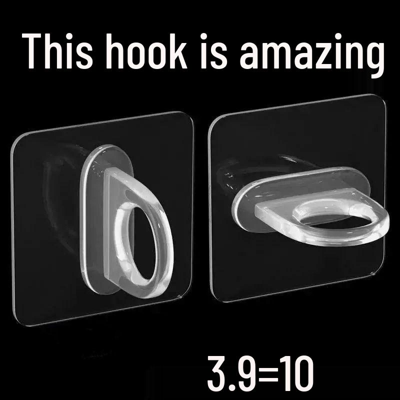 Round Adhesive Hook for No-Drill Wall Mounting - Multifunctional for Kitchen, Bathroom, and Closet Storage