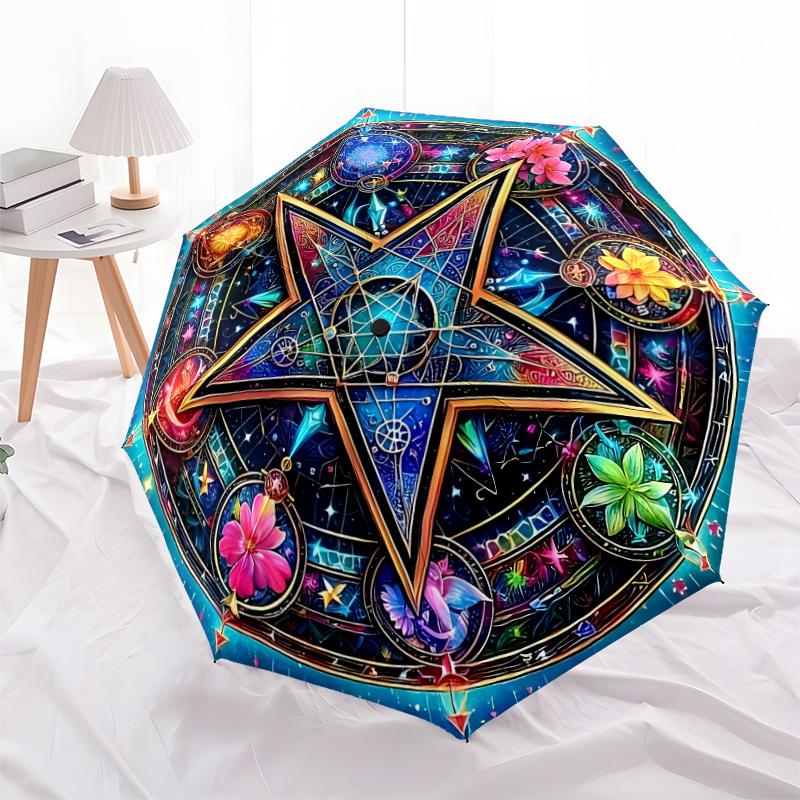 1PC Mystic Mandala Automatic Open/close, All-Season Portable Folding Umbrella for Women & Men Yy250919177