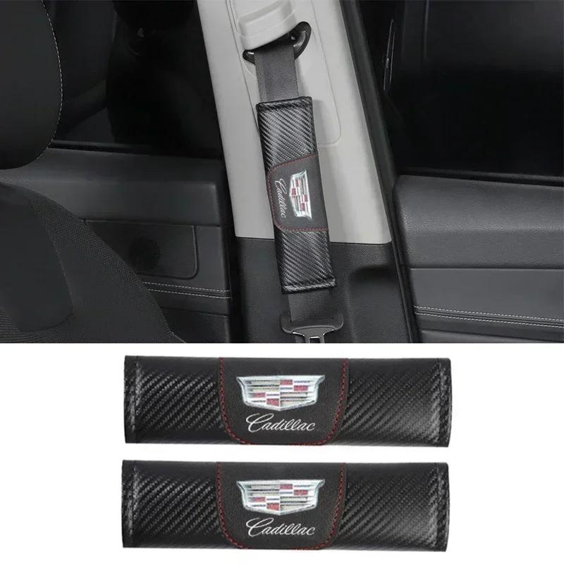2PCS Microfiber Car Seat Belt Pad Cover Shoulder Protection for Cadillac ATS BLS CT4 CT5 ESCALADE EXT SLS SRX XT5 XT6 XTS