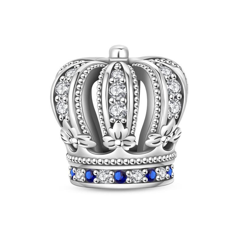 S925 Silver [DIY Heart Crown Beaded Bracelet Pendant Jewelry Making Accessories]