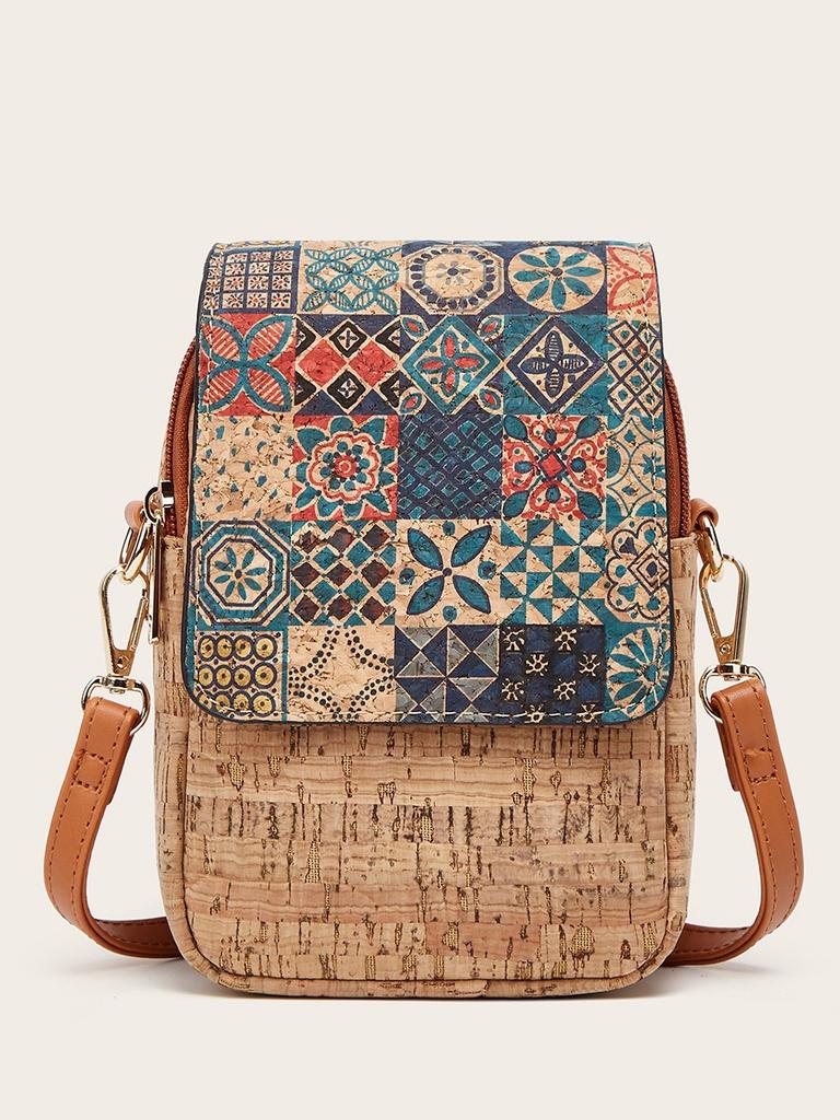 Stylish Retro Multi-element Mobile Phone Bag Coin Purse Multi-layer Single Shoulder Crossbody Bark Women's Bag