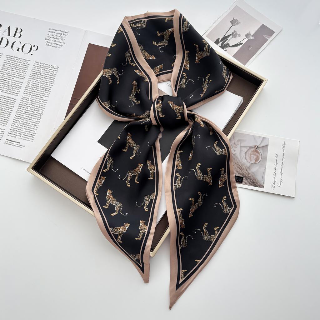 Luxury Print Scarf Skinny Ribbon Hairbands Women Neck Kerchief Foulard Hair Bands Scarves Bag Handle Ribbon 145*14Cm