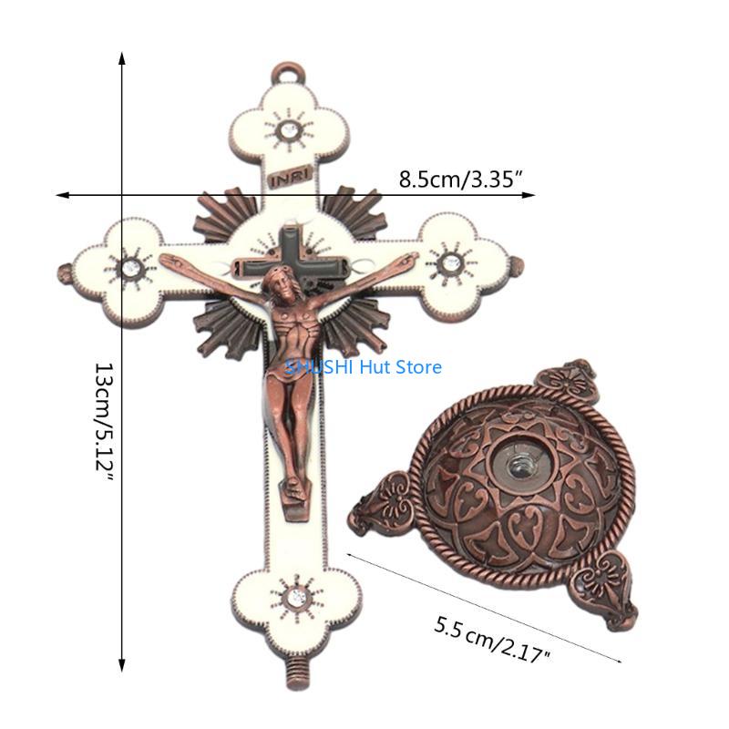 Metal Desktop Crucifix Christian Catholic Ornament Home Church Pray Ornaments Souvenir Desktop Display Ornaments D57B