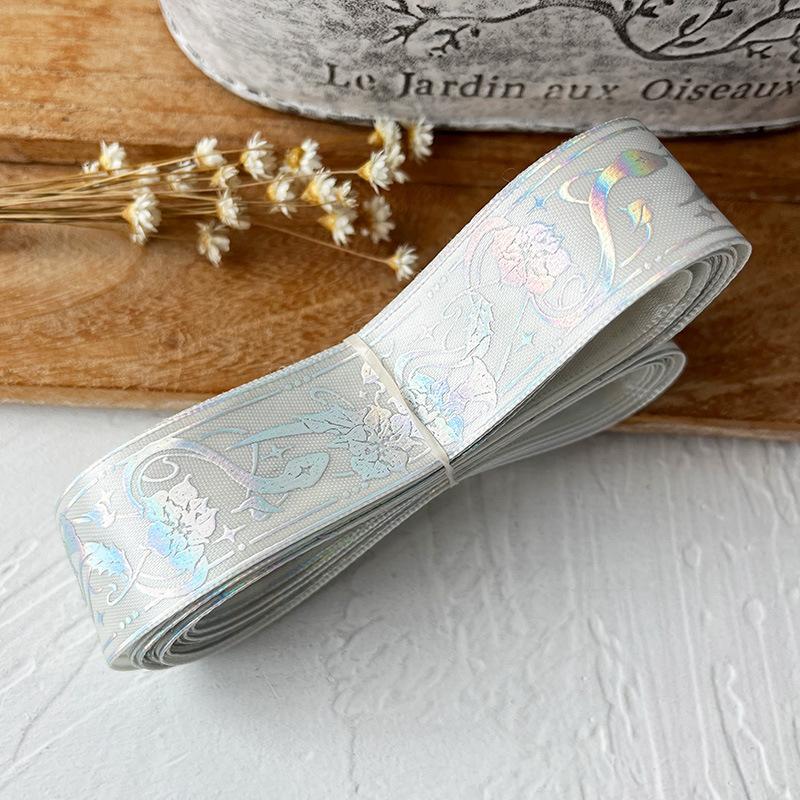2.5cmx4.5m/Roll Packaging Ribbons Decorative Multiple Colors Brooch Badge Hot Stamping Pattern Headwear Hat Cartoon Gift Box