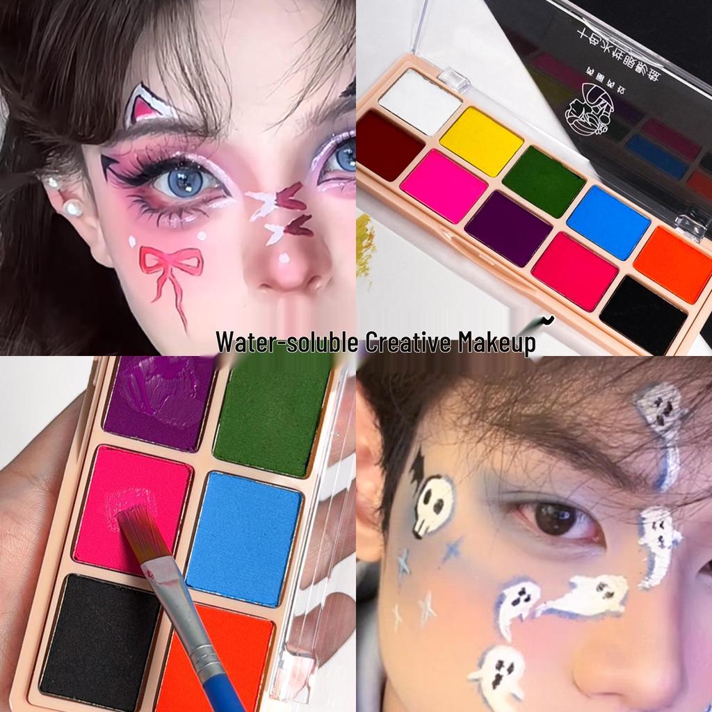 Watercolor Face Paint Palette for Halloween Makeup - Clown, Zombie, Vampire