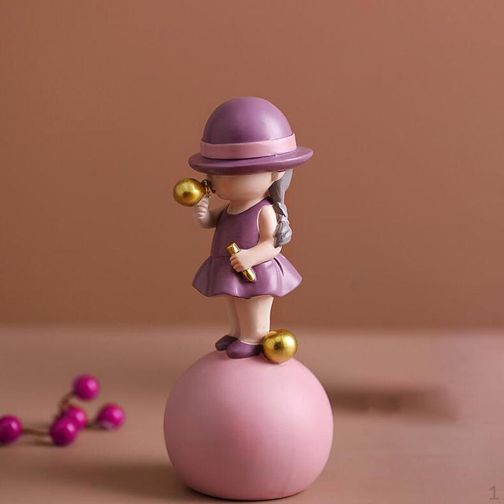 

Chic Cartoon Figurine Sculpture Ornament Miniature Statue Bookshelf Crafts A_Girl_Purple