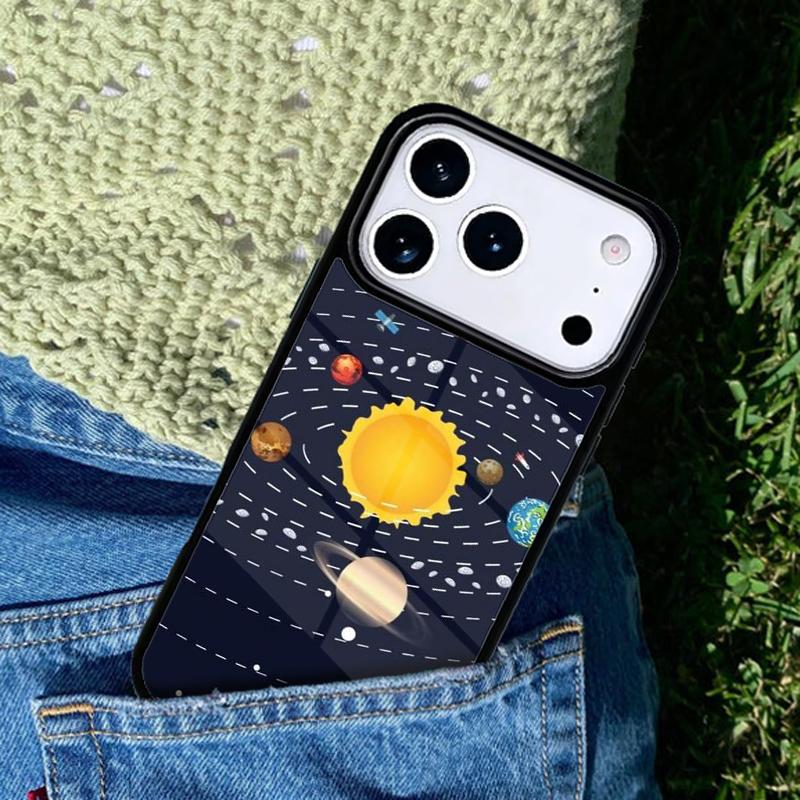 Space Planets Solar System soft Phone Case For iPhone 17 AIR 16 Pro Max 15 14 Pro 11 12 13 Shockproof Silicone Cover