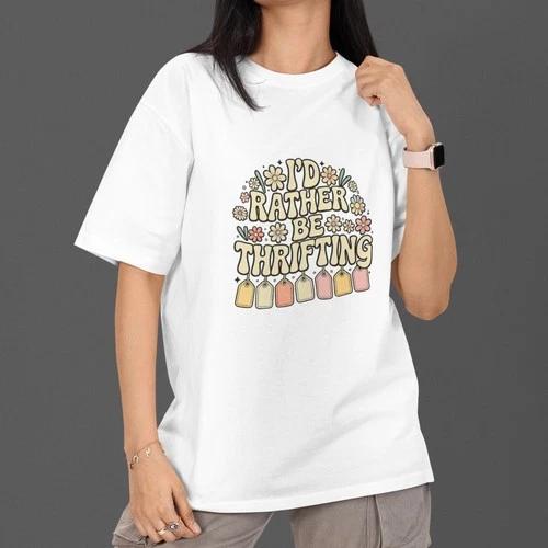 I d Rather Be Thrifting Shirt Vintage Lover Graphic Tee Gift Unisex S