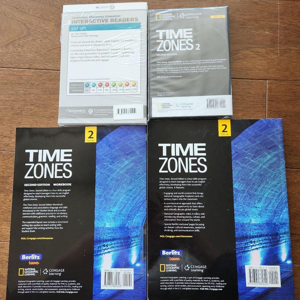 [USED] TIME ZONES 2 English Conversation Textbook, Foreign Book, National Geographic Set