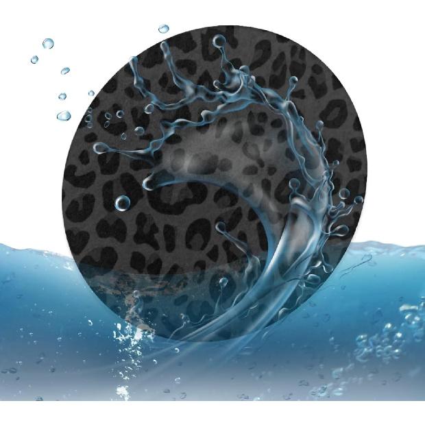Car Cup Holder Coasters, 2 Pack Universal Auto Anti Slip Ert Coaster with A Finger Notch, Cute Car Assecories for Women - Black Leopard Print